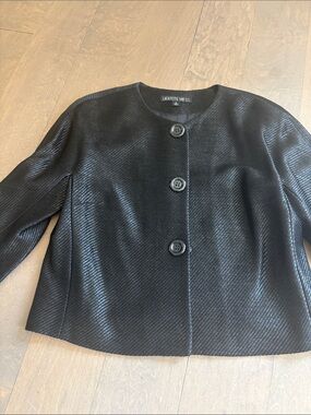 Lafayette 148 New York Black Textured Button Jacket size 6